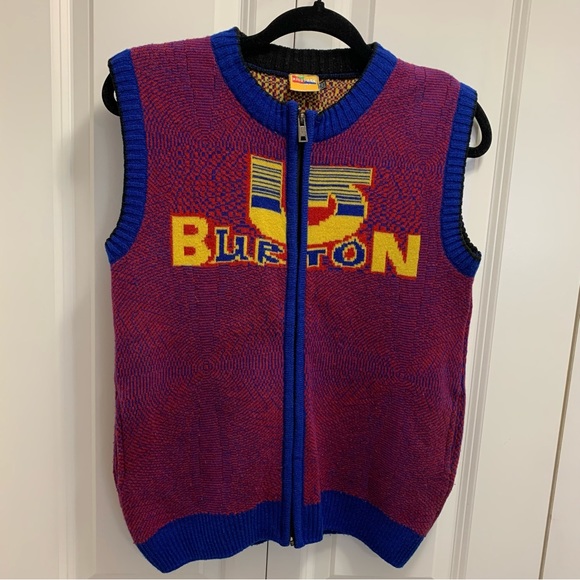 Vintage BURTON Sweater Vest Zip up - Picture 1 of 16
